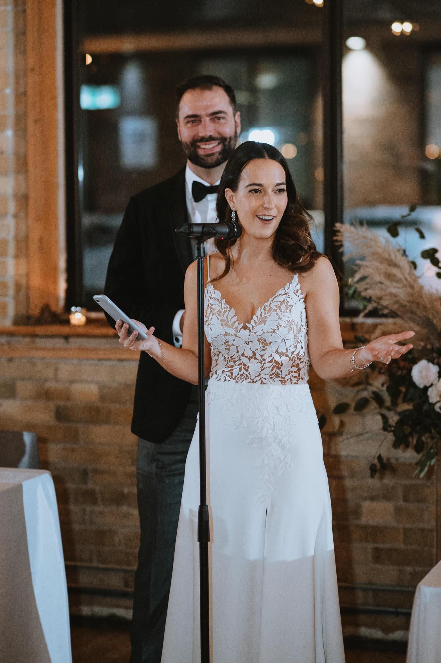 bride and groom speech at the second floor events wedding