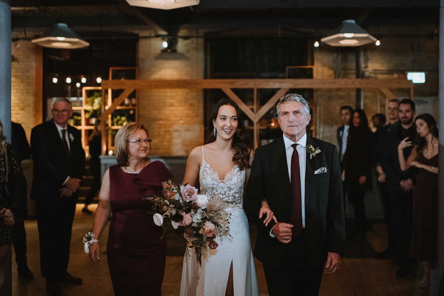 bride and father walk down the asile at the Second Floor Events