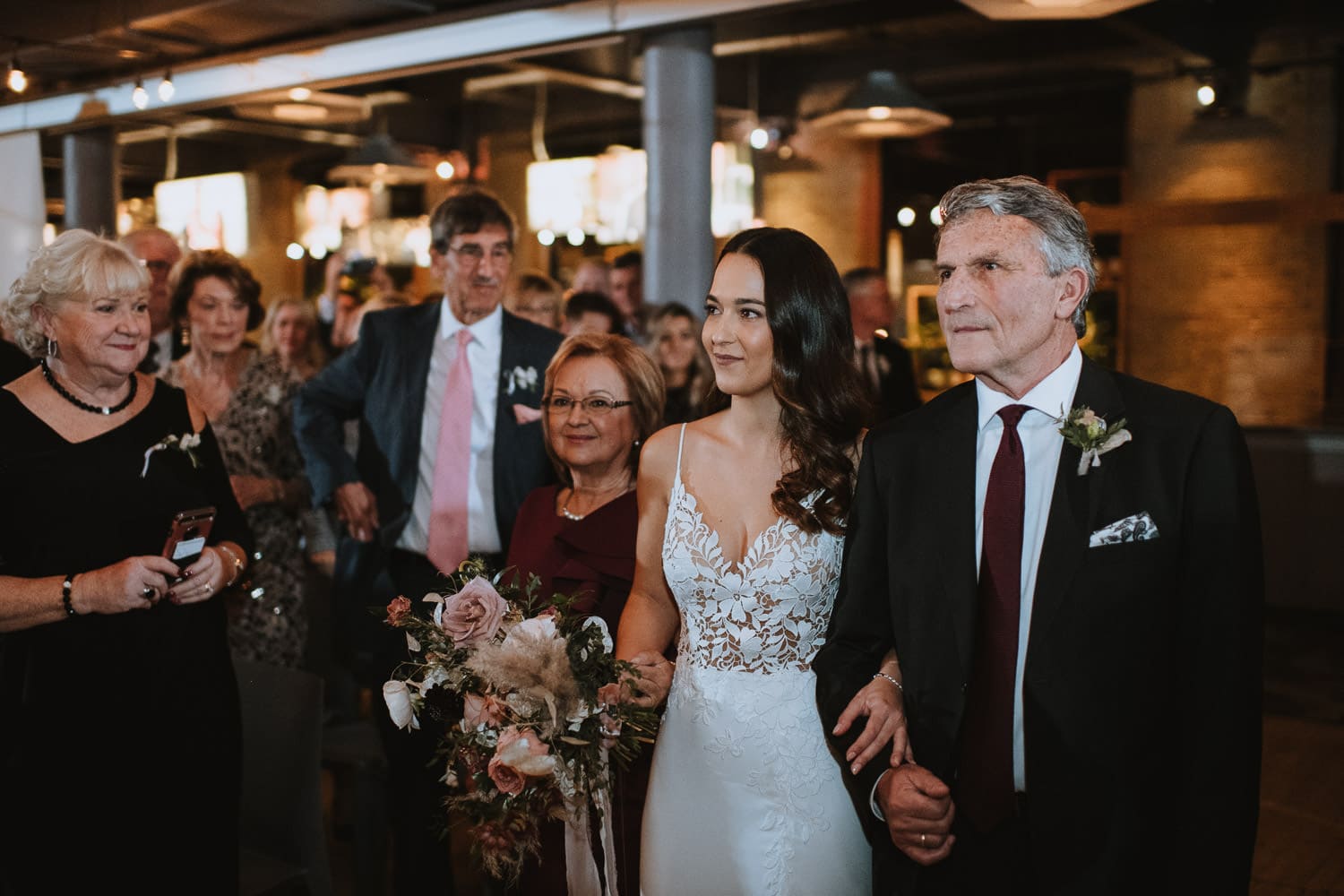 Wedding processional at the second floor events