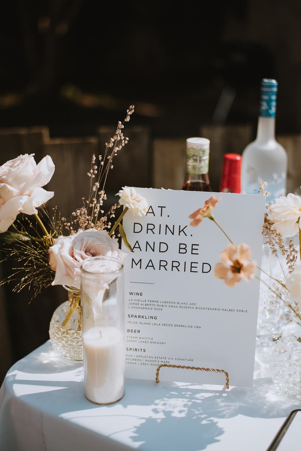 Toronto Backyard Micro Wedding Cocktail Bar decor