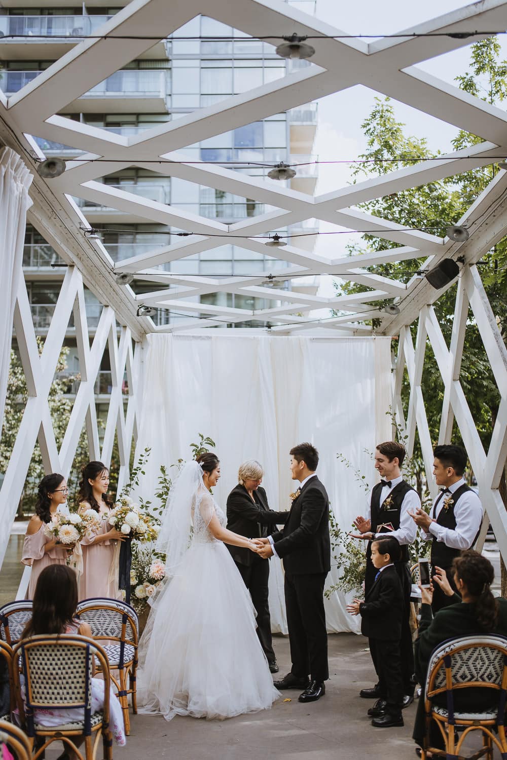 Toronto intimate restaurant outdoor wedding