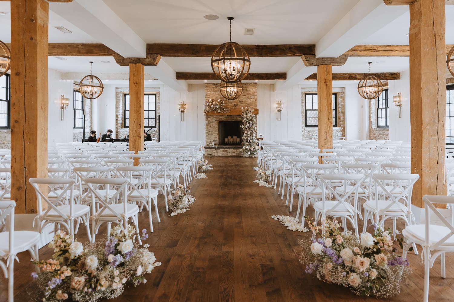 Wedding ceremony at the foundry indoor chapel of Elora Mill