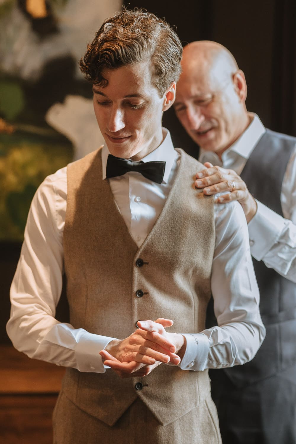 Groom getting ready elora mill hotel