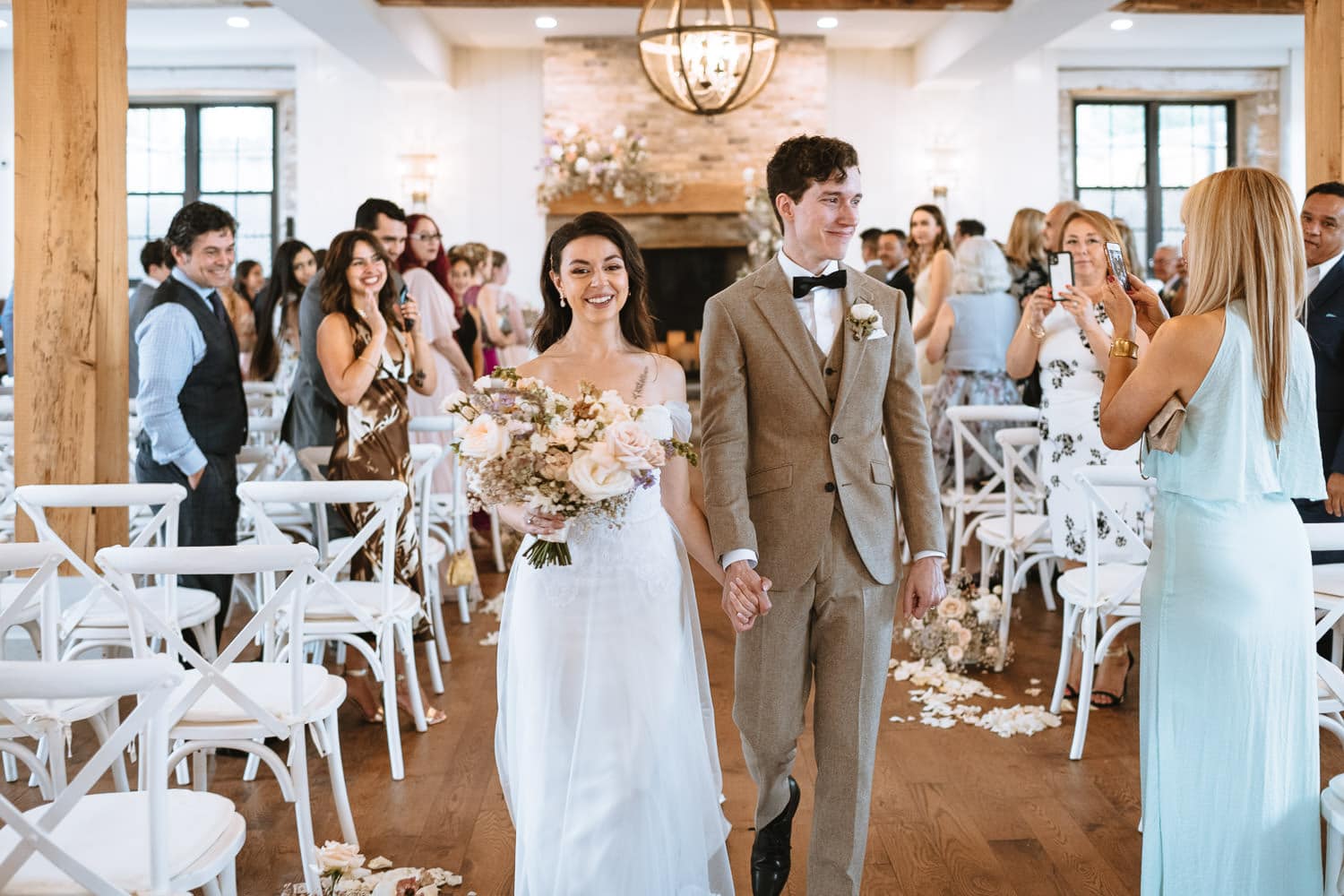 elora mill foundry chapel wedding ceremony recessional