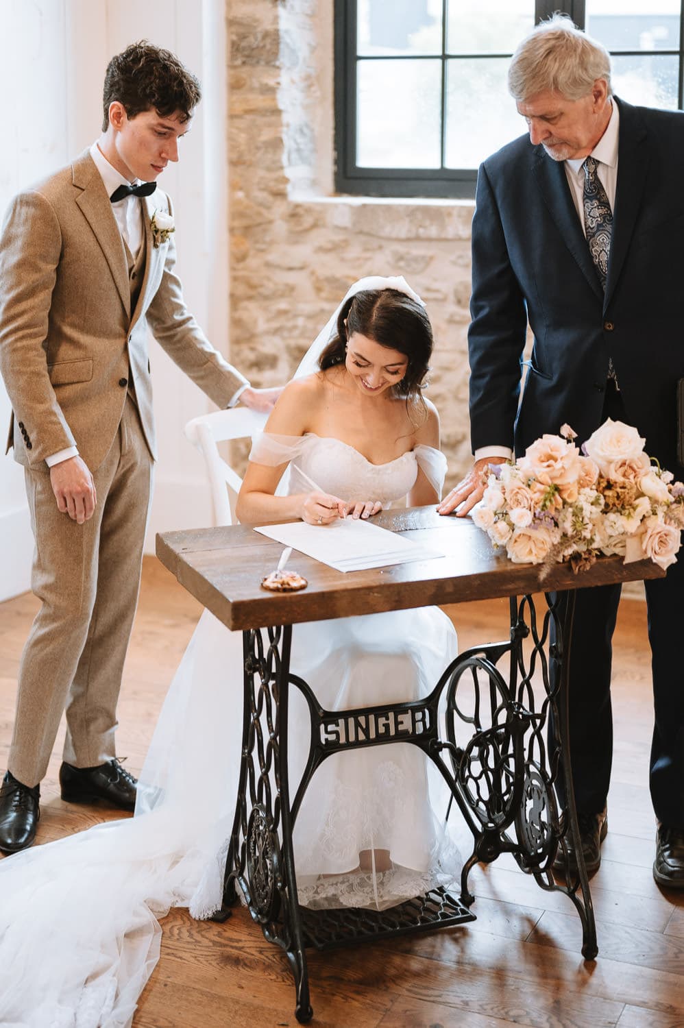 elora mill indoor chapel ceremony signing
