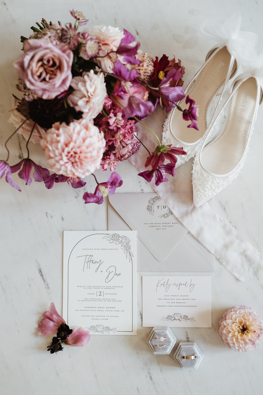 wedding stationery and floral detail